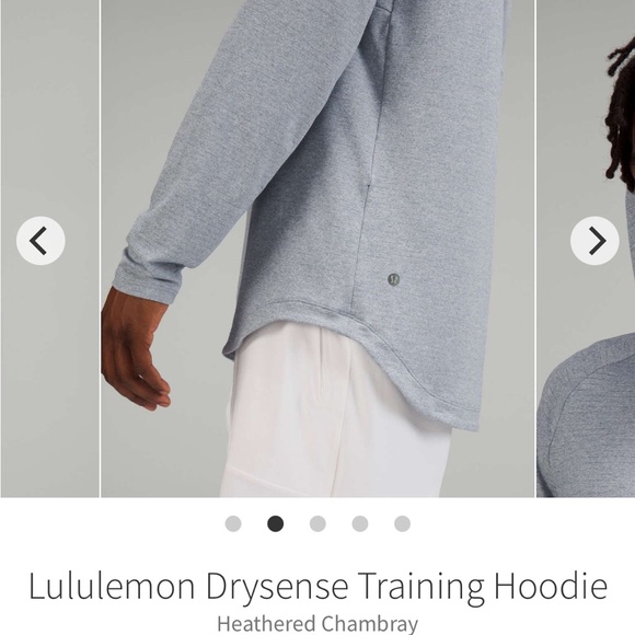 Drysense Hoodie-Heathered Chambray-L-NWT-Lulu - Picture 2 of 7